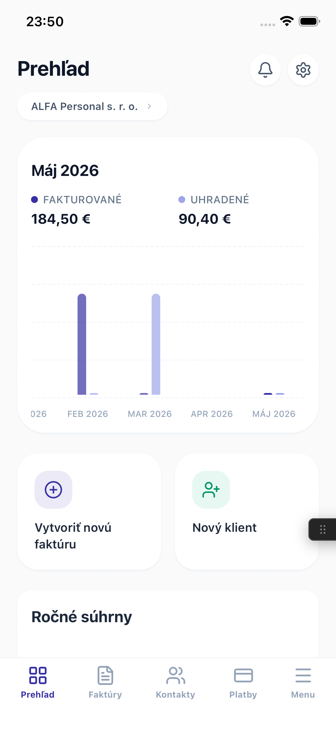 Faktury123 dashboard